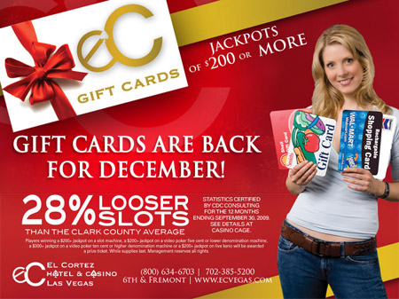 December Gift Cards at El Cortez